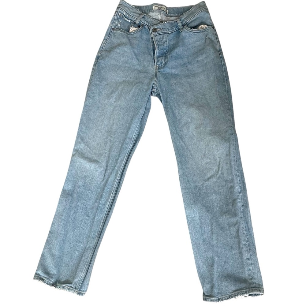 Abercrombie Fitch The‎ Dad High Rise Straight  Womens Jeans 26/2 crossover fly